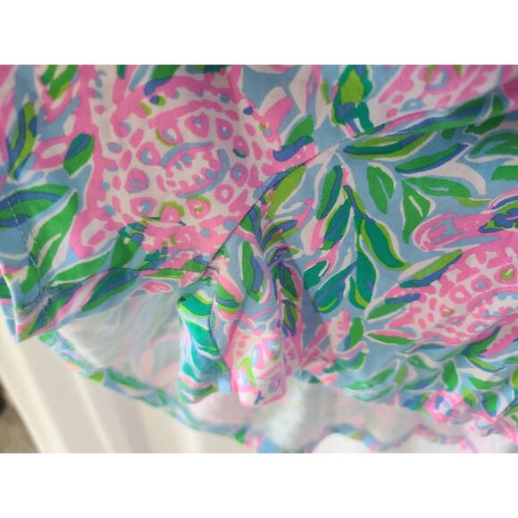 Lilly Pulitzer French Blue Turtely Ravi Short Sleeve Romper Large - Picture 5 of 9